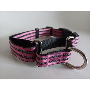 Reflective Nylon Buckle Adjustable No Pull Collar for Small, Med, Large - Pink